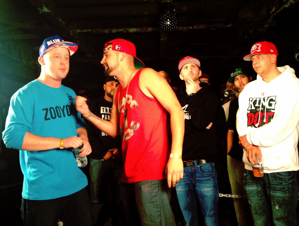 KP raps against Kode. Feel free to use this photo for a "What's Gully thinking" meme.