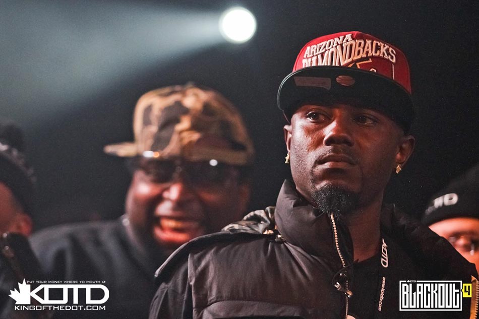 Rum Nitty battling at Blackout 4 against Tycoon Tax. Photo by Zach Macphoto.