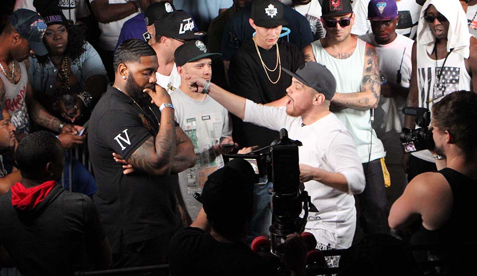 Illmac raps against Aye Verb.